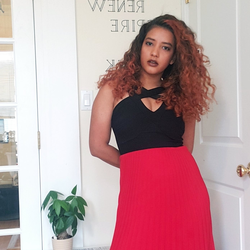 Pleated Maxi Dress - SOLD